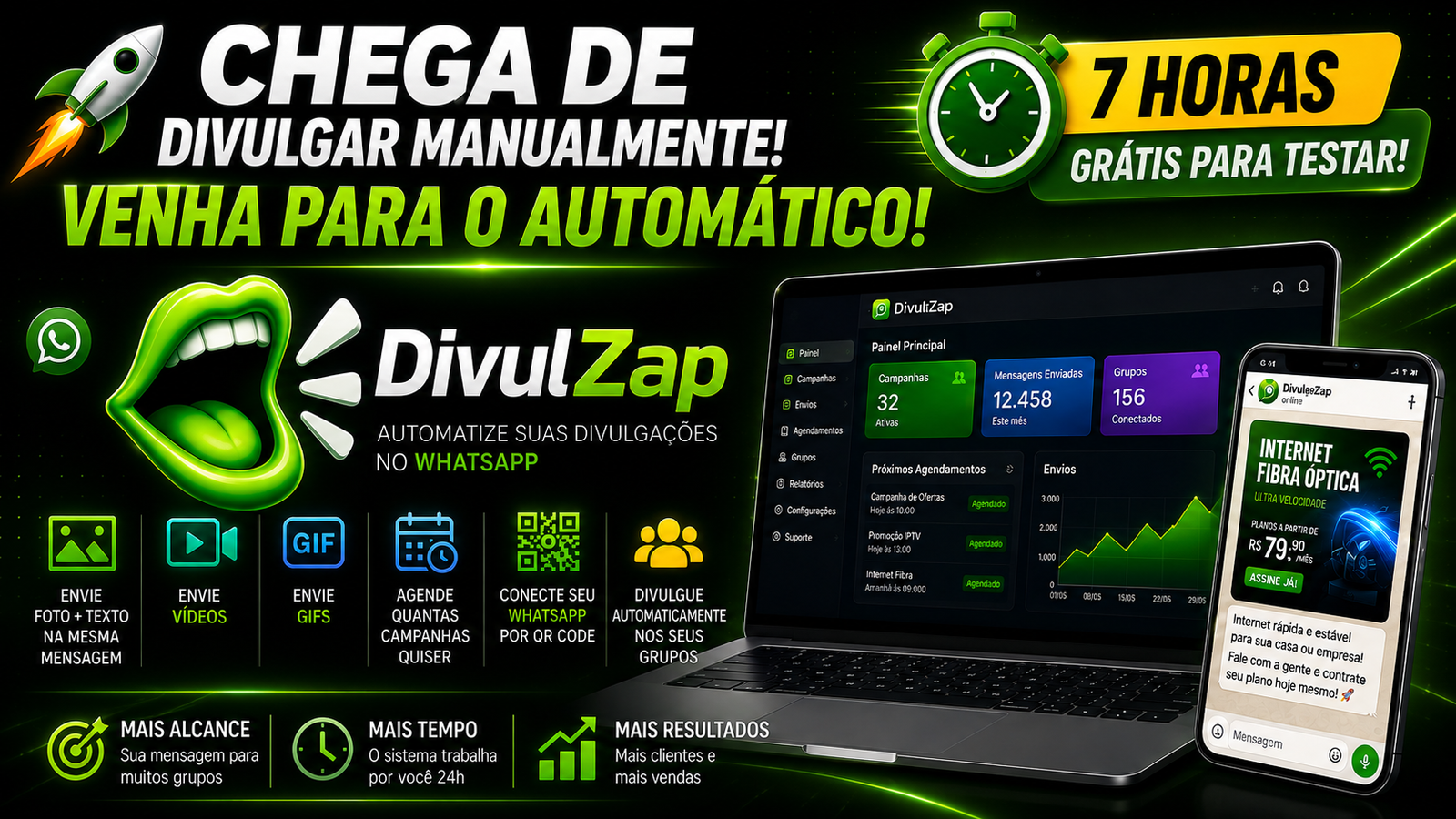 DivulgaZap - Software de divulgação automática, marketing e envio de mensagens em grupos do WhatsApp